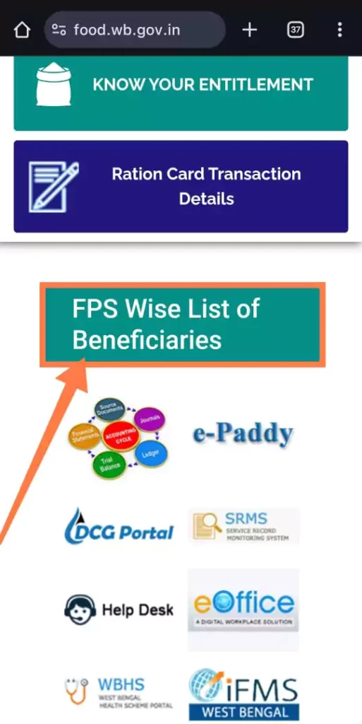 west bengal food portal fps wise list of beneficiaries