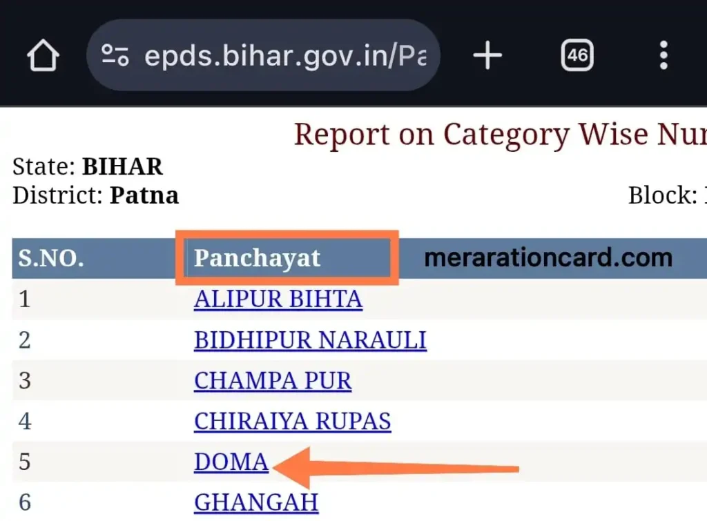 epds बिहार पोर्टल पंचायत
