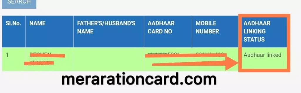 ऑनलाइन वेस्ट बंगाल राशन कार्ड आधार से लिंक स्टेटस